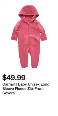 Mark's Carhartt Baby Unisex Long Sleeve Fleece Zip-Front Coverall offer