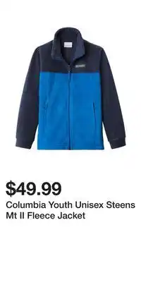 Mark's Columbia Youth Unisex Steens Mt II Fleece Jacket offer