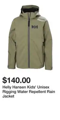 Mark's Helly Hansen Kids' Unisex Rigging Water Repellent Rain Jacket offer