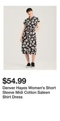 Mark's Denver Hayes Women's Short Sleeve Midi Cotton Sateen Shirt Dress offer