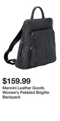 Mark's Mancini Leather Goods Women's Pebbled Brigitte Backpack offer