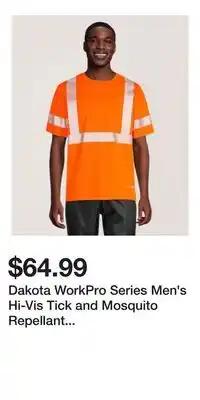 Mark's Dakota WorkPro Series Men's Hi-Vis Tick and Mosquito Repellant Short Sleeve Work T Shirt offer