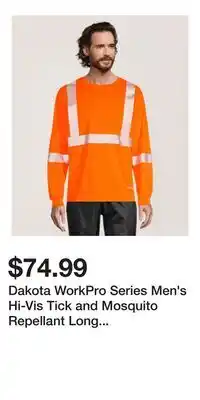 Mark's Dakota WorkPro Series Men's Hi-Vis Tick and Mosquito Repellant Long Sleeve Work T Shirt offer