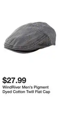 Mark's WindRiver Men's Pigment Dyed Cotton Twill Flat Cap offer