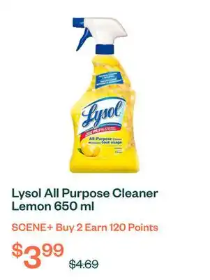 Voilà Lysol All Purpose Cleaner Lemon 650 ml offer