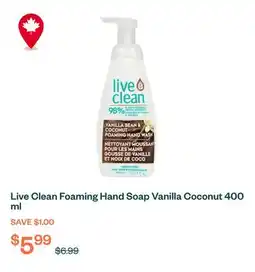 Voilà Live Clean Foaming Hand Soap Vanilla Coconut 400 ml offer