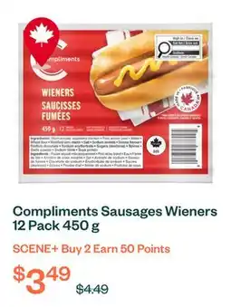Voilà Compliments Sausages Wieners 12 Pack 450 g offer