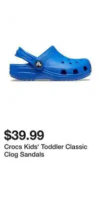 Sport Chek Crocs Kids' Toddler Classic Clog Sandals offer