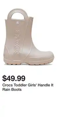 Sport Chek Crocs Toddler Girls' Handle It Rain Boots offer