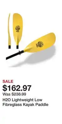 Sport Chek H2O Lightweight Low Fibreglass Kayak Paddle offer