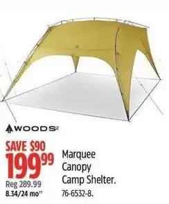 Canadian Tire Woods marquee canopy camp shelter offer