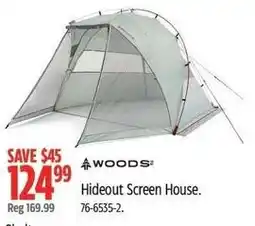 Canadian Tire Woods hideout screen house offer