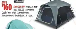 Canadian Tire Coleman cabin tent with screen room offer