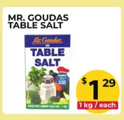 Food World Supermarket MR. GOUDAS TABLE SALT offer