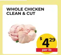 Food World Supermarket WHOLE CHICKEN CLEAN & CUT offer