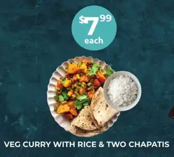 Food World Supermarket VEG CURRY WITH RICE & TWO CHAPATIS offer