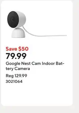 Staples Google Nest Cam Indoor Battery Camera offer