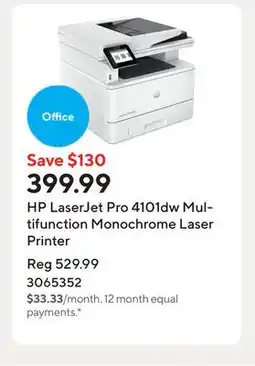 Staples HP LaserJet Pro 4101dw Multifunction Monochrome Laser Printer offer