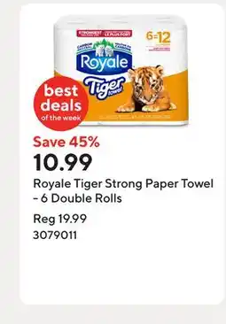 Staples Royale Tiger Strong Paper Towel - 6 Double Rolls offer