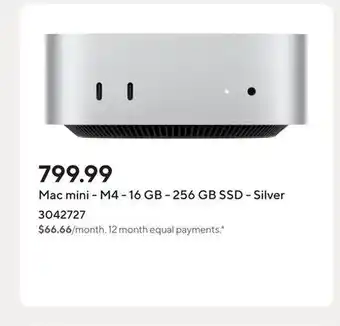 Staples Mac mini - M4 - 16 GB - 256 GB SSD - Silver offer