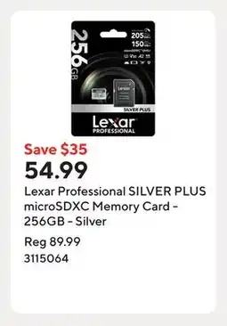 Staples Lexar Professional SILVER PLUS microSDXC Memory Card - 256GB - Silver offer