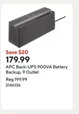 Staples APC Back-UPS 900VA Battery Backup, 9 Outlet offer