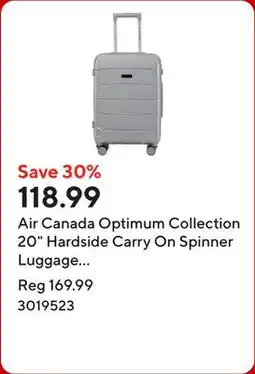 Staples Air Canada Optimum Collection 20 Hardside Carry On Spinner Luggage - Light Grey offer