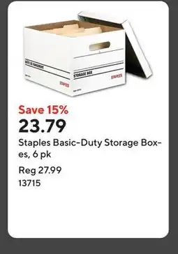 Staples Staples Basic-Duty Storage Boxes, 6 pk offer