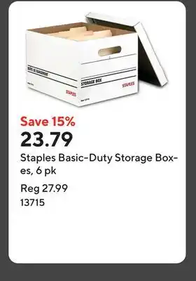 Staples Staples Basic-Duty Storage Boxes, 6 pk offer