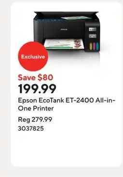 Staples Epson EcoTank ET-2400 All-in-One Printer offer