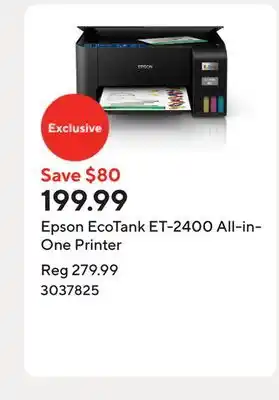 Staples Epson EcoTank ET-2400 All-in-One Printer offer