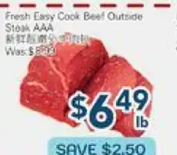 Oceans Fresh Food Market Fresh Easy Cook Beef Outside Steak AAA offer