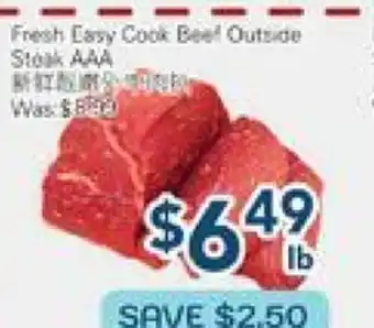 Oceans Fresh Food Market Fresh Easy Cook Beef Outside Steak AAA offer