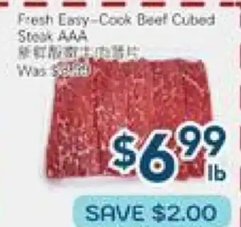 Oceans Fresh Food Market Fresh Easy-Cook Beef Cubed Steak AAA offer