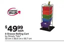 Michaels 5-Drawer Rolling Cart by Simply Tidy offer