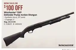 Cabela's Winchester SXP Defender Pump-Action Shotgun offer