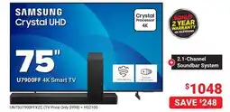 Visions Electronics SAMSUNG 75 U7900FF 4K Smart TV offer