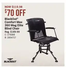 Cabela's BlackOut Comfort Max 360 Mag Elite Blind Chair offer