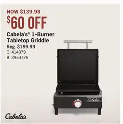 Cabela's Cabela's 1-Burner Tabletop Griddle offer