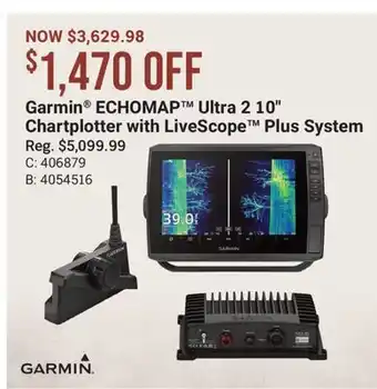 Cabela's Garmin ECHOMAP Ultra 2 10 Chartplotter with LiveScope Plus System offer