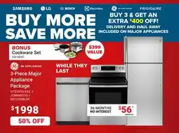 Visions Electronics GE Appliances 3-Piece Major Appliance Package offer