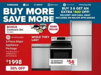 Visions Electronics GE Appliances 3-Piece Major Appliance Package offer
