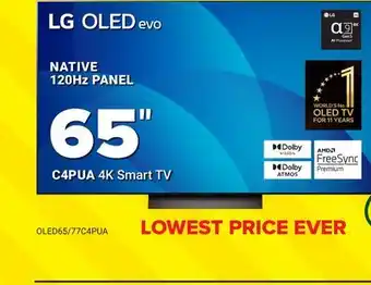 Visions Electronics LG OLED Evo NATIVE 120Hz PANEL C4PUA 4K Smart TV65 offer