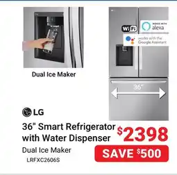 Visions Electronics 36'' Smart Refrigerator with Water Dispenser offer