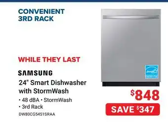 Visions Electronics 24 Smart Dishwasher with StormWash offer