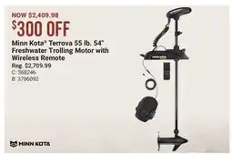 Cabela's Minn Kota Terrova 55 lb. 54 Freshwater Trolling Motor with Wireless Remote offer
