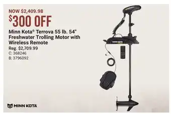 Cabela's Minn Kota Terrova 55 lb. 54 Freshwater Trolling Motor with Wireless Remote offer