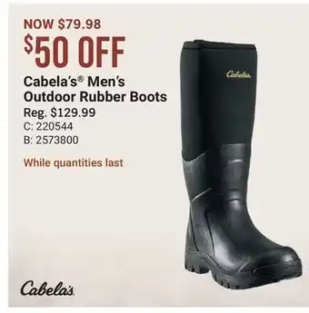 Cabela's Cabela's Men's Outdoor Rubber Boots offer