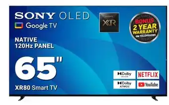 Visions Electronics SONY OLED XR80 Smart TV 65 NATIVE 120Hz PANEL offer