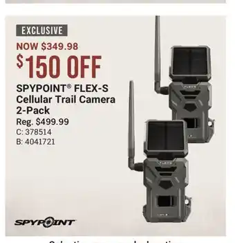 Cabela's SPYPOINT FLEX-S Cellular Trail Camera 2-Pack offer